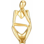  The Thinker Statue, Handmade Abstract Thinker Sculpture Modern Fine Art Figure For Home Office Desk Decoration-Golden Reverie Left
