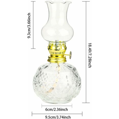  Lanterna A Cherosene Con Barattolo Di Lampada A Olio - Lampade Classiche Da Uragano Per Interni (7 Pollici)