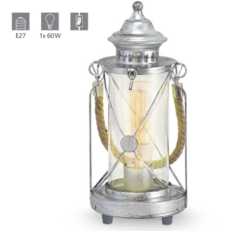  EGLO 49284 Lampada Da Tavolo, Argento