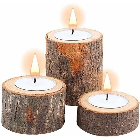  Set Di 3 Portacandele In Legno Per Centrotavola, Matrimoni, Feste Di Compleanno, San Valentino, Decorazioni Per La Casa