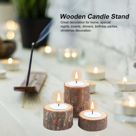  Set Di 3 Portacandele In Legno Per Centrotavola, Matrimoni, Feste Di Compleanno, San Valentino, Decorazioni Per La Casa