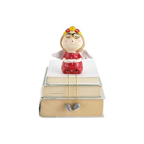  Baroni Home Soprammobile Natale Dipinto A Mano, Baroni Home Decorazione Natalizia, Soprammobile Moderno, Statuetta Da Interno O Esterno, Vestito Rosso Piedini