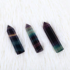  Fluorite Naturale Quarzo Colorato Cristallo Pietra Guarigione Ametista Bacchetta Esagonale Punta (cristallo Fluorite)