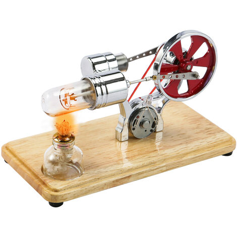  Kit Motore Stirling Generatore Di Elettricità Modello Di Motore Ad Aria Calda Modello Di Generatore Fisico Con Luce A LED Volano Design Esperimento Scientifico Base In Legno Giocattolo Educativo Fai-d