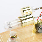  Kit Motore Stirling Generatore Di Elettricità Modello Di Motore Ad Aria Calda Modello Di Generatore Fisico Con Luce A LED Volano Design Esperimento Scientifico Base In Legno Giocattolo Educativo Fai-d