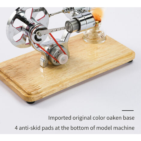  Kit Motore Stirling Generatore Di Elettricità Modello Di Motore Ad Aria Calda Modello Di Generatore Fisico Con Luce A LED Volano Design Esperimento Scientifico Base In Legno Giocattolo Educativo Fai-d