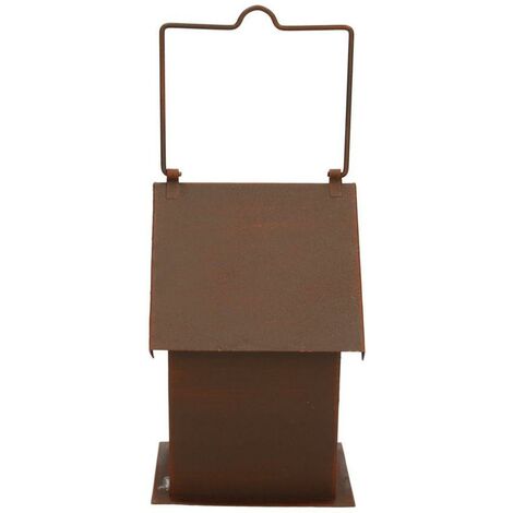  Lanterna Metallo Marrone Con Stella Cm14x10h16,5