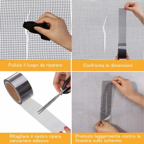  Nastro Adesivo Per Riparazione Zanzariera 5 X 2 M (grigio)