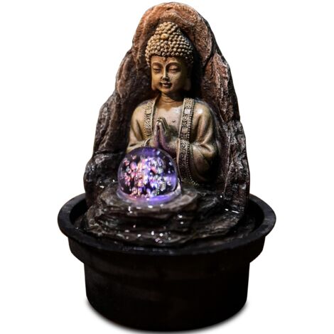  Zen' Light Buddha Peace Fontaine, Resina, Bronzo, 15 x 15 x 21 cm