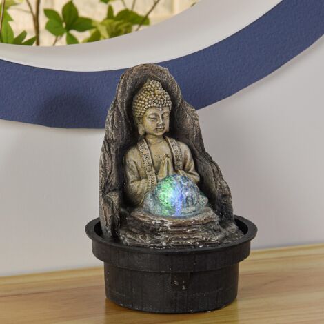  Zen' Light Buddha Peace Fontaine, Resina, Bronzo, 15 x 15 x 21 cm