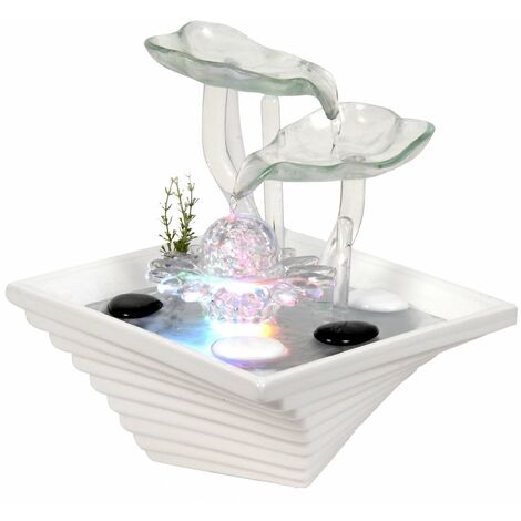  Zen'Light SCFV2FW Flower - Fontana Per Interni, 24 X 24 X 27 Cm, Colore: Bianco