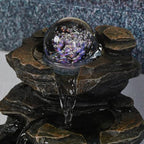  Fontana ZenLight Little Rock In Poliresina, Marrone Scuro, 20 X 20 X 23 Cm