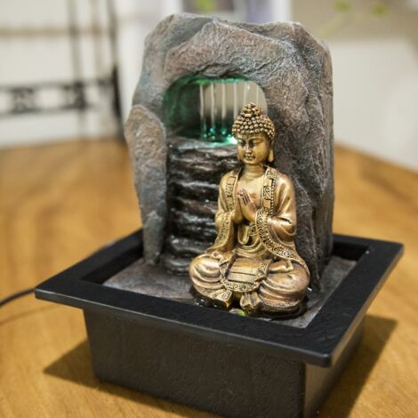  Zen' Light Buddha Zen Dao Fontaine, Resina, Bronzo, 21 x 17 x 25 cm