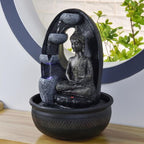 Zen Light Harmonie - Fontana In Poliresina, 26 X 16 X 40 Cm, Colore: Nero