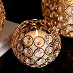  MINKUROW Portacandele In Cristallo Per La Casa, Matrimoni, Casa, Ufficio, Scrivania, Tavolo, Decorazione (8 Cm-Oro)