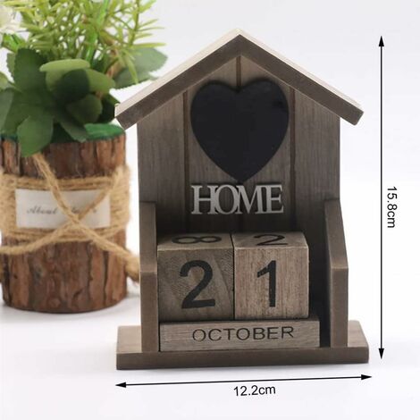  MINKUROW Calendario Vintage, Calendario Perpetuo In Legno Riutilizzabile Decorazioni Alla Moda Home Office Calendario Da Tavolo Scolastico 2023 Notebook In Stile Europeo