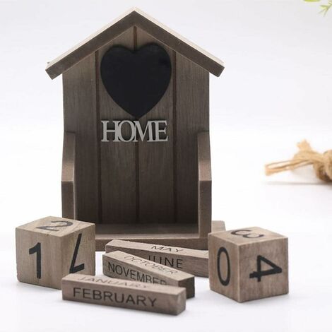  MINKUROW Calendario Vintage, Calendario Perpetuo In Legno Riutilizzabile Decorazioni Alla Moda Home Office Calendario Da Tavolo Scolastico 2023 Notebook In Stile Europeo