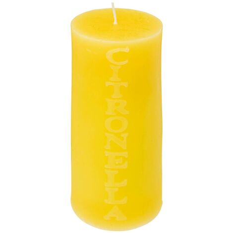  Candela Rotonda Profumata Alla Citronella H15 - Durata 80 Ore, Cera Gialla, Citronella Profumata, Dimensioni 7x15 Cm - Atmosphera Créateur D'intérieur