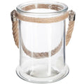  Tealight Glass + Rope Lena H17 - Tealight Glass + Rope Lena, Juta In Vetro E Verdura, Dimensioni D.12,5 X H.17 Cm - Atmosphera Créateur D'intérieur