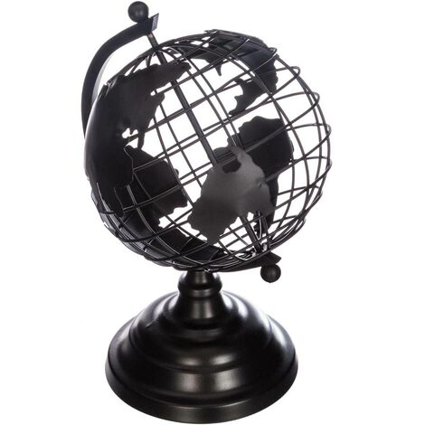  Globo In Metallo H25 - Globo In Metallo, Ferro, Dimensioni L. 18,5 X L. 17 X H. 27 Cm - Atmosphera Créateur D'intérieur