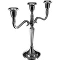  Portacandele In Metallo A 3 Teste H27 - Candelabro A 3 Teste In Alluminio, Colore Argento, Altezza 27 Cm - Atmosphera Créateur D'intérieur