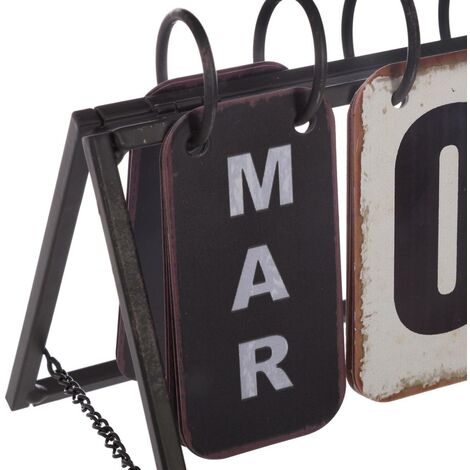  Calendario In Metallo Vintage - Calendario Vintage In Ferro, Dimensioni L. 27 X L. 12 X H. 14 Cm - Atmosphera Créateur D'intérieur