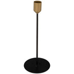  Set Di 2 Candelieri In Metallo Nero E Oro H18 Cm - Atmosphera Créateur D'intérieur