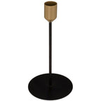  Set Di 2 Candelieri In Metallo Nero E Oro H18 Cm - Atmosphera Créateur D'intérieur
