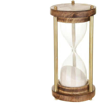  Clessidra In Metallo In Legno Di Mango H15 - Atmosphera Créateur D'intérieur