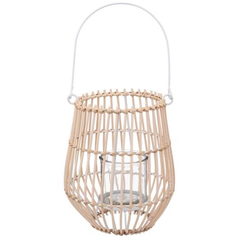  Lanterna In Rattan E Metallo H21,5cm - Atmosphera Créateur D'intérieur