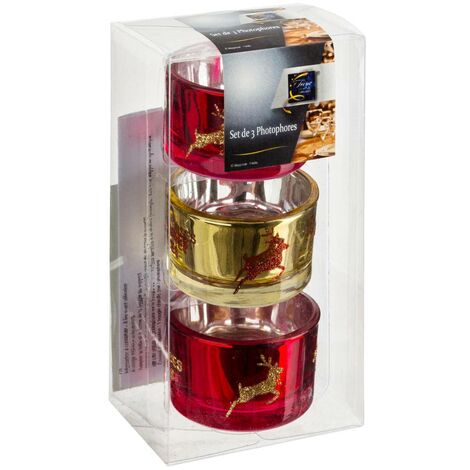  Portacandele Glitter X3 - Feeric Lights & Christmas