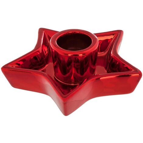  Titolare Electro Tealight Stella Rossa - Diametro 10,5 Cm - Feeric Lights & Christmas