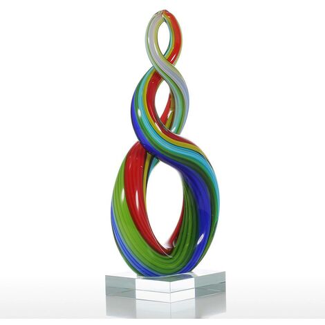  Nastro Colorato Scultura In Vetro Decorazioni Per La Casa Ornamento Astratto Regalo Decorazione Artigianale