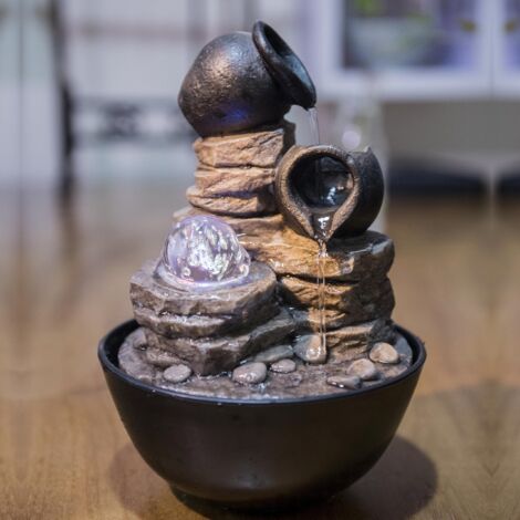  Zen'Light Verso Fontana Da Interno, Resina, Bronzo, 17x17x22 Cm