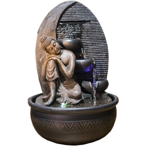  Zen'Light - Fontana Buddha Grace, In Resina/bronzo, 26 X 26 X 40 Cm