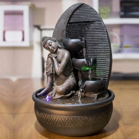  Zen'Light - Fontana Buddha Grace, In Resina/bronzo, 26 X 26 X 40 Cm