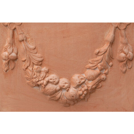  Vaso Cubo Festonato In Terracotta 100% Made In Italy Interamente Lavorata A Mano