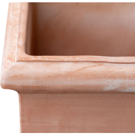  Vaso Cubo In Terracotta 100% Made In Italy Interamente Lavorata A Mano