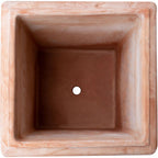  Vaso Cubo In Terracotta 100% Made In Italy Interamente Lavorata A Mano