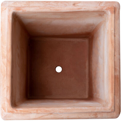  Vaso Cubo In Terracotta 100% Made In Italy Interamente Lavorata A Mano