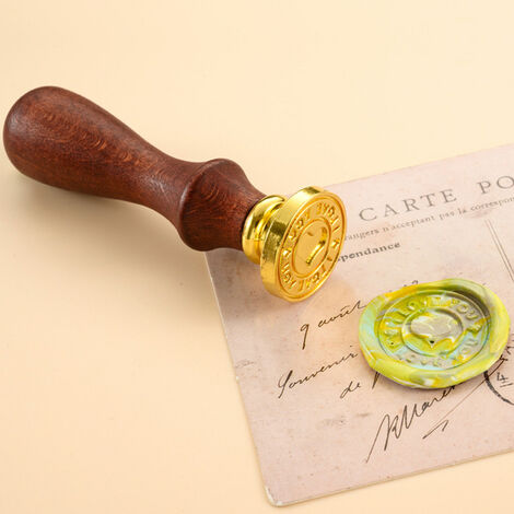  Kit Timbro Sigillo Di Cera Timbro Ceralacca Retrò Vintage Manico In Legno Testa Timbro Sostituibile Con Confezione Regalo Per Biglietti Buste Inviti Di Nozze Cartolina Confezione Regalo (Stile 2)