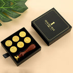  Kit Timbro Sigillo Di Cera Timbro Ceralacca Retrò Vintage Manico In Legno Testa Timbro Sostituibile Con Confezione Regalo Per Biglietti Buste Inviti Di Nozze Cartolina Confezione Regalo (Stile 2)