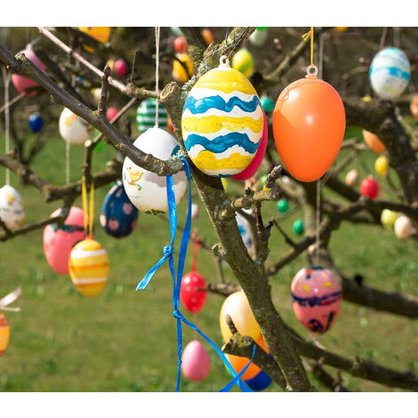  24 Uova Di Pasqua Bianche Da Colorare Decorazioni Pasquali Adesivi Brillantini