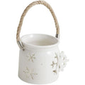  Vaso Per Candele In Vetro Colorato Con Fiocco Di Neve