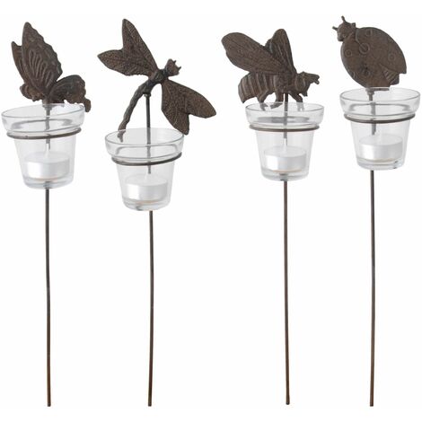 ESSCHERT DESIGN Portacandele Da Giardino Su Punte (Set Di 4)