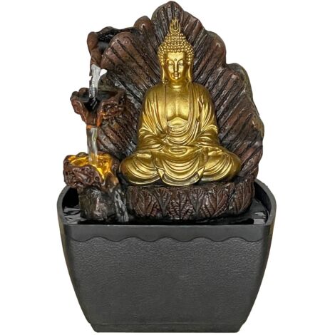  Fontana Da Interno In Resina Buddha E Roccia