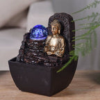  Piccola Fontana In Resina Per Interni Con Buddha Theravada A LED