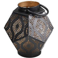  Vaso Per Candele Hurricane In Metallo Traforato 25 Cm
