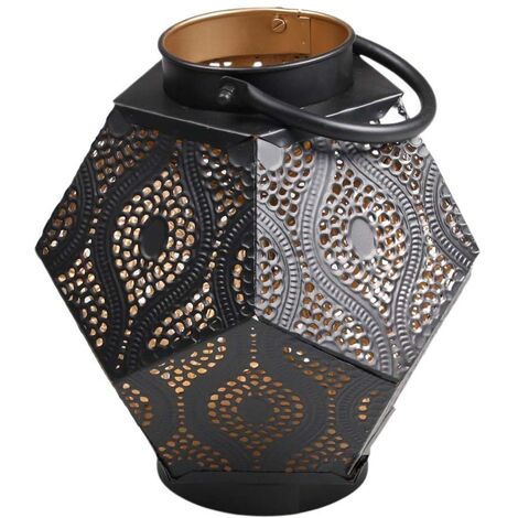  Vaso Per Candele Hurricane In Metallo Traforato 25 Cm