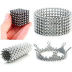 216Pcs 3mm Magnetic Ball Set Magic Magnet Cube Building Toy Per Alleviare Lo Stress Colore Argento